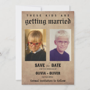 Retro vintage deze kinderen gaan trouwen  save the date