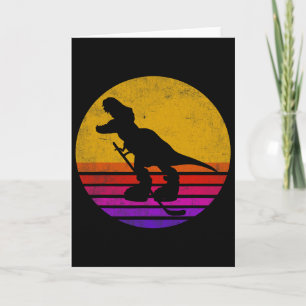Retro Vintage Dinosaur IJshockey Dinosaurus  Kaart