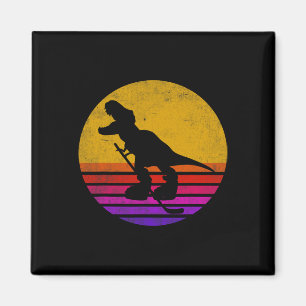 Retro Vintage Dinosaur IJshockey Dinosaurus  Magneet