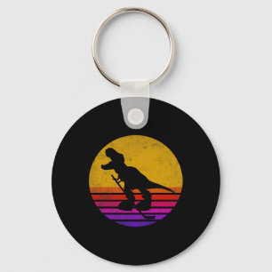 Retro Vintage Dinosaur IJshockey Dinosaurus Sleutelhanger