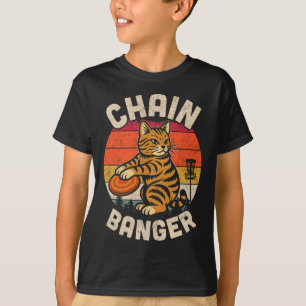 Retro Vintage Disc Golfer Kat Ketting Nger Disc Go T-shirt