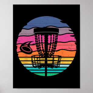 Retro Vintage Discgolf Shirts Discgolf Kleding  Poster