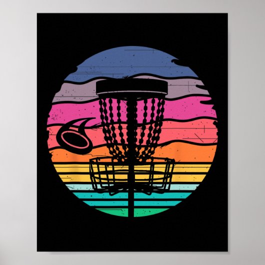 Retro Vintage Discgolf Shirts Discgolf Kleding  Poster (Voorkant)
