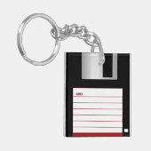 Retro Vintage Diskette Sleutelhanger (Voorkant Links)