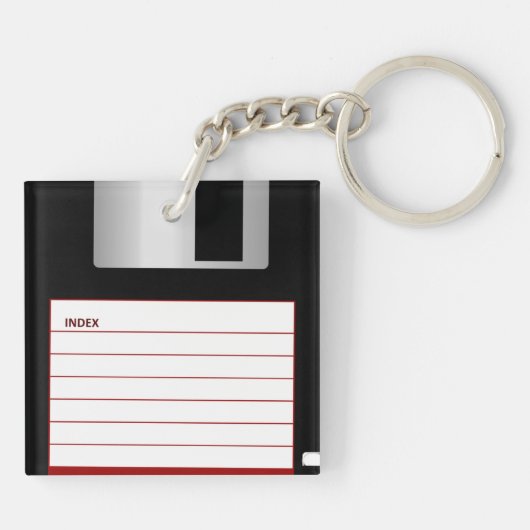 Retro Vintage Diskette Sleutelhanger (Achterkant)