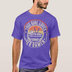 Retro Vintage dit meisje houdt van haar Ramen Funn T-shirt