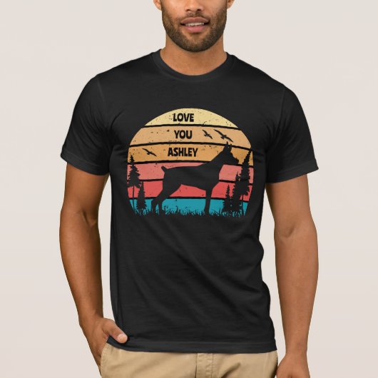 Retro Vintage Dobermann Hond T-shirt (Voorkant)