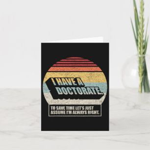 Retro Vintage Doctorate Graduate Phd I Have A Do Kaart