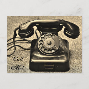 Retro Vintage Draaischijf Telefoon Bel Me Ansichtk Briefkaart