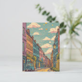 retro vintage Dublin Ierland Briefkaart (Staand voorkant)