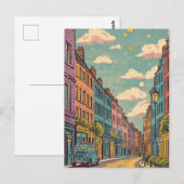 retro vintage Dublin Ierland Briefkaart (Voorkant / Achterkant)