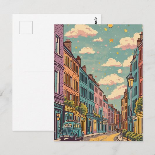 retro vintage Dublin Ierland Briefkaart (Voorkant / Achterkant)