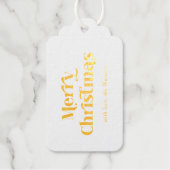 Retro Vintage Elegant Vrolijk Kerstfeest Cadeaulabels (Voorkant)