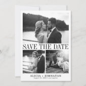 Retro vintage elegante fotocollage bruiloft save the date (Voorkant)