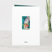 Retro vintage Engelen van Kerstmis voegen Feestdagen Kaart (Achterkant)