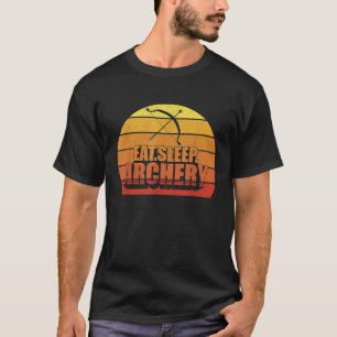 Retro Vintage Eten Slapen Boogschieten Boogschutte T-shirt