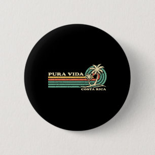 Retro Vintage Family Vacation Costa Rica Pura Vida Ronde Button 5,7 Cm