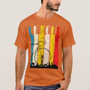 Retro Vintage Fiets Frankrijk Fietser Fan fam T-shirt