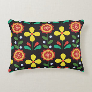 Retro vintage flower vertical lines seamle accent kussen