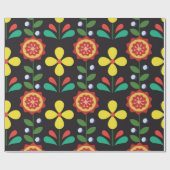 Retro vintage flower vertical lines seamle cadeaupapier (Vlak)