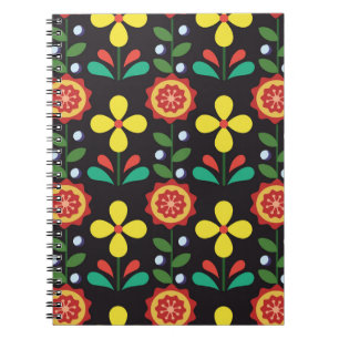 Retro vintage flower vertical lines seamle notitieboek