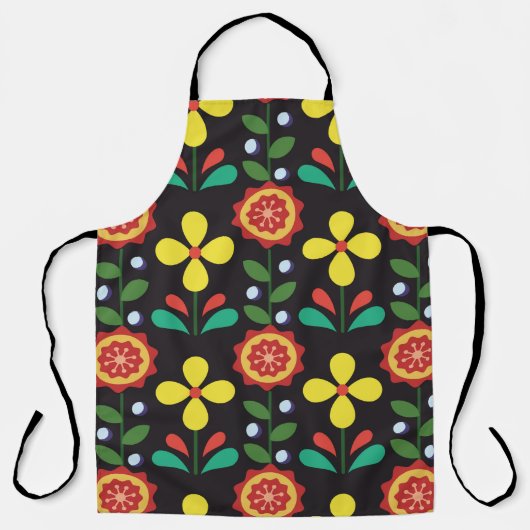 Retro vintage flower vertical lines seamle schort (Voorkant)