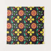 Retro vintage flower vertical lines seamle wandkleed (Voorkant (horizontaal))