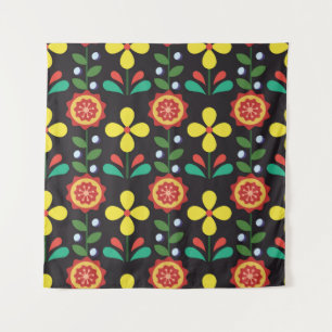 Retro vintage flower vertical lines seamle wandkleed