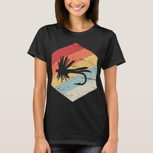 Retro Vintage Fly Flishing Lokvogel T-shirt (Voorkant)
