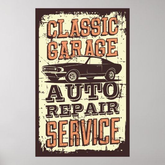 retro vintage garage poster (Voorkant)