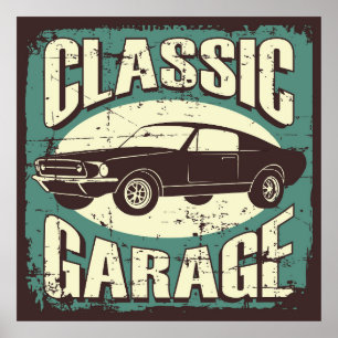 retro vintage garage poster