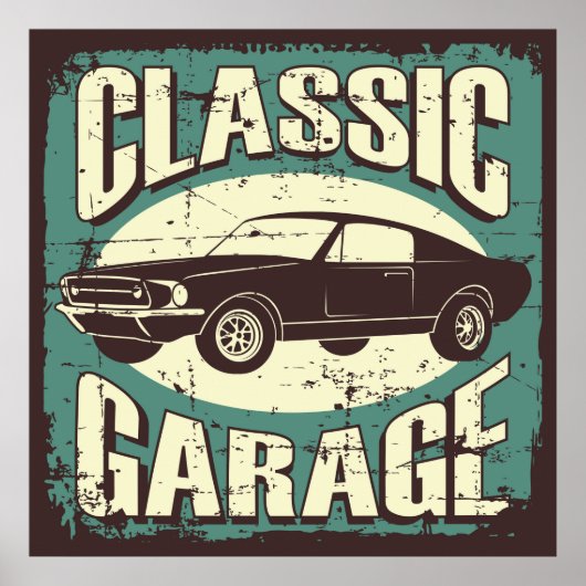 retro vintage garage poster (Voorkant)
