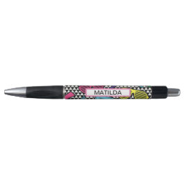 Retro vintage geborduurde kleurrijke cassettes pen
