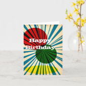 Retro Vintage Gelukkige kaart van de Verjaardag (Gele Bloem)