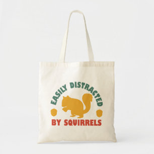 Retro Vintage gemakkelijk afgeleid door eekhoorns Tote Bag
