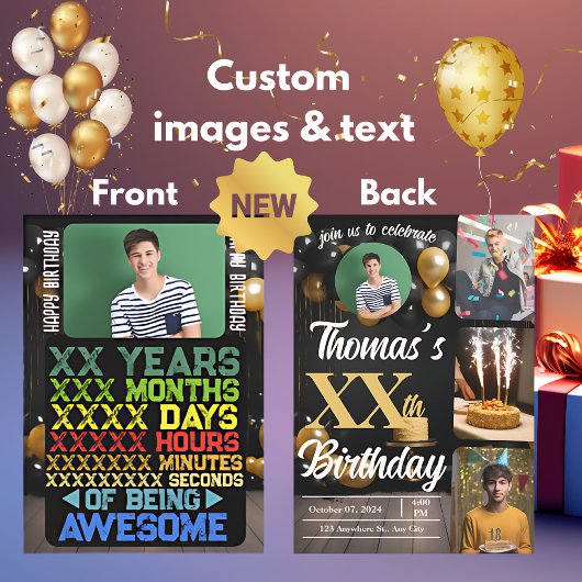 Retro Vintage Gepersonaliseerde Jaren Dagen Verjaa Kaart