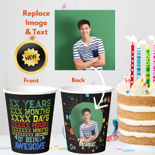 Retro Vintage Gepersonaliseerde Jaren Dagen Verjaa Papieren Bekers