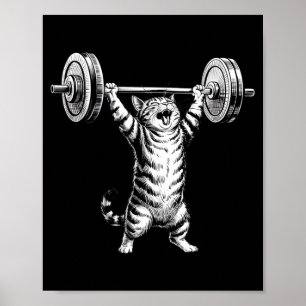 Retro Vintage Gewichtheffen Gym Fout Kat Deadlif Poster