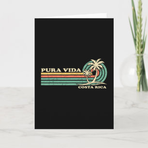 Retro Vintage Gezinsvakantie Costa Rica Pura Vida Kaart