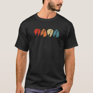 Retro Vintage Gitaar Pick Speler Gitarist Bassist T-shirt