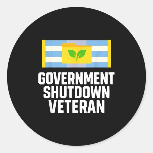 Retro Vintage Government Shutdown Veteran  Ronde Sticker (Voorkant)