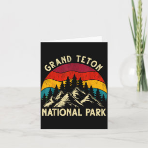 Retro vintage grafisch grand teton nationaal park  kaart
