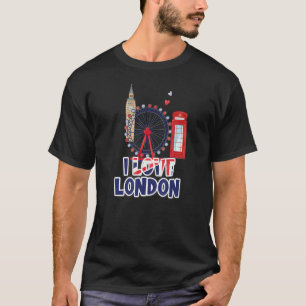 Retro Vintage Grafisch I love London City Engeland T-shirt