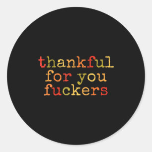 Retro Vintage Grappige Thanksgiving Dankbaar Voor Ronde Sticker