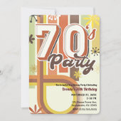 Retro Vintage Groovy 70's 1970 Jaren Zeventig Fees Kaart (Voorkant)