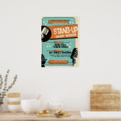 Retro Vintage Grunge Stand-up Comedyshow Poster (Keuken)