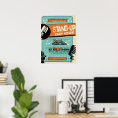 Retro Vintage Grunge Stand-up Comedyshow Poster (Thuiskantoor)