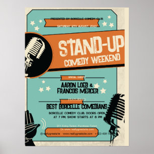Retro Vintage Grunge Stand-up Comedyshow  Poster