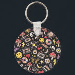 Retro Vintage Grunge Sunshine Bliss Sleutelhanger<br><div class="desc">vintage grunge happy sun flower,  distressed retro yellow daisy face,  edgy floral street wear design,  aesthetic weathered smiling sunshine art,  textured boho radiant petal graphic,  muted gold urban punk bloom,  cracked paint joyful summer vibe,  classic rocker bright solar motif,  faded denim organic power symbol,  rough edge cheerful glow badge</div>