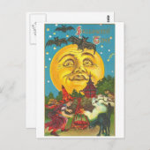 Retro Vintage Halloween Big Moon Halloween Briefkaart (Voorkant / Achterkant)